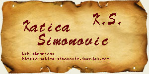 Katica Simonović vizit kartica
